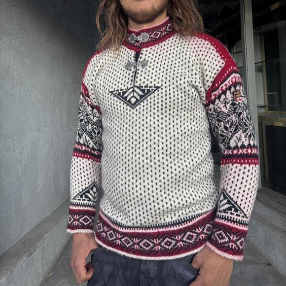 Vintage Canadian Wool Nordic Sweater Black Canyon L , Ski Lodge Après Ski